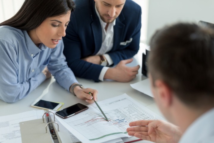 people checking financials